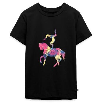 Mädchen Voltigieren Volti - Teenager Premium Bio T-Shirt - Schwarz - Vorne - AI Model Teenager Male light (155cm)