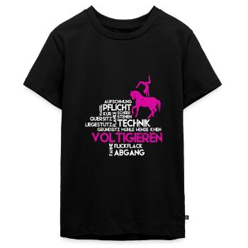 Mädchen Voltigieren Volti - Teenager Premium Bio T-Shirt - Schwarz - Vorne - AI Model Teenager Male light (155cm)
