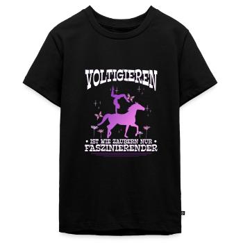 Mädchen Voltigieren Volti - Teenager Premium Bio T-Shirt - Schwarz - Vorne - AI Model Teenager Male light (155cm)