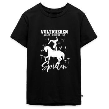 Mädchen Voltigieren Volti - Teenager Premium Bio T-Shirt - Schwarz - Vorne - AI Model Teenager Male light (155cm)