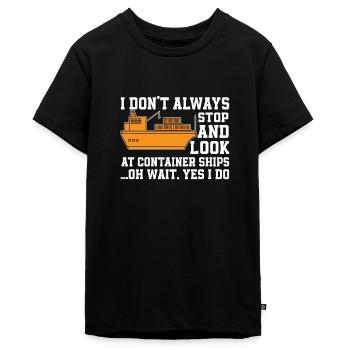 Containerschiff Liebhaber - Teenager Premium Bio T-Shirt - Schwarz - Vorne - AI Model Teenager Male light (155cm)