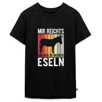Eseln Bauernhof Esel Geschenk - Teenager Premium Bio T-Shirt - Schwarz - Vorne - AI Model Teenager Male light (155cm)
