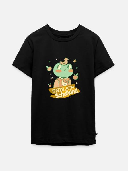 Endlich Schulkind, Einschulung - Teenager Premium Bio T-Shirt - Schwarz