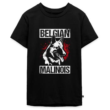 Belgian Malinois Hunde - Teenager Premium Bio T-Shirt - Schwarz - Vorne - AI Model Teenager Male light (155cm)