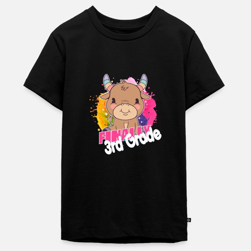 Finally 3rd Grade, Second Grader - Teenager Premium Organic T-Shirt - black