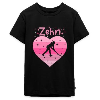 Hockeyspielerin 10. Geburtstag - Teenager Premium Bio T-Shirt - Schwarz - Vorne - AI Model Teenager Male light (155cm)