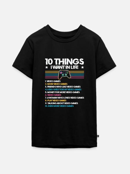 Gaming Gamer Spielendes Videospiel Computer - Teenager Premium Bio T-Shirt - Schwarz