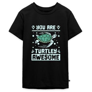 Vous êtes tortue génial - T-shirt Premium bio Ado - noir - Devant - AI Model Teenager Male light (155cm)