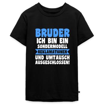 Geschwister Brüder Bruder - Teenager Premium Bio T-Shirt - Schwarz - Vorne - AI Model Teenager Male light (155cm)