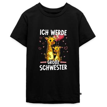 Ich Werde Große Schwester - Teenager Premium Bio T-Shirt - Schwarz - Vorne - AI Model Teenager Male light (155cm)