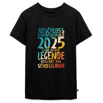 Grundschule 2025 Legende verläßt Schulgelände Absc - Teenager Premium Bio T-Shirt - Schwarz - Vorne - AI Model Teenager Male light (155cm)