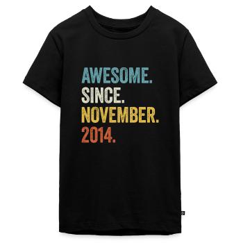 Awesome Since November 2014 8. Geburtstag - Teenager Premium Bio T-Shirt - Schwarz - Vorne - AI Model Teenager Male light (155cm)