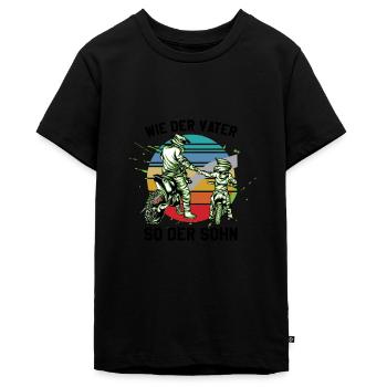 Vater und Sohn Motocross - Teenager Premium Bio T-Shirt - Schwarz - Vorne - AI Model Teenager Male light (155cm)