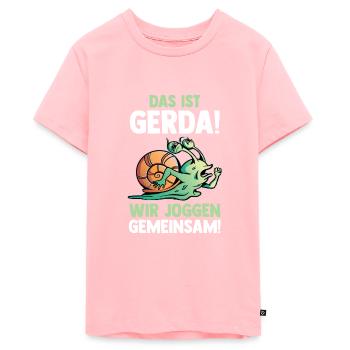 C’est Gerda nous courons ensemble escargot - T-shirt Premium bio Ado - rose - Devant