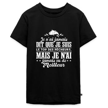 Pêcheur - T-shirt Premium bio Ado - noir - Devant - AI Model Teenager Male light (155cm)