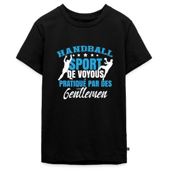 Handball Sport Entraîneur - T-shirt Premium bio Ado - noir - Devant - AI Model Teenager Male light (155cm)