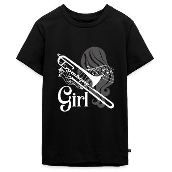 Trombone Trombone Girl - Teenager Premium Organic T-Shirt - black - Front - AI Model Teenager Male light (155cm)
