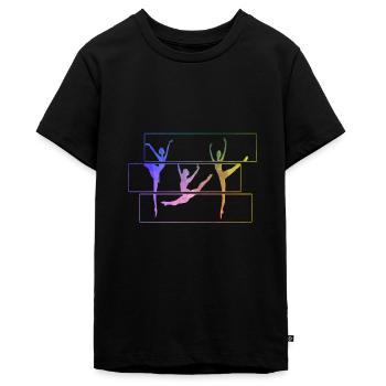 Retro Ballet ballerina - Teenager Premium Bio T-Shirt - Schwarz - Vorne - AI Model Teenager Male light (155cm)