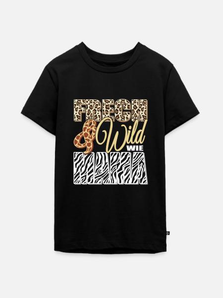 Frech und Wild wie Mama - Teenager Premium Bio T-Shirt - Schwarz