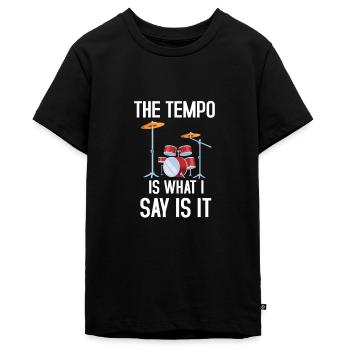 Schlagzeug Zitat Schlagzeuger Musikband Schlagzeuger - Teenager Premium Bio T-Shirt - Schwarz - Vorne - AI Model Teenager Male light (155cm)