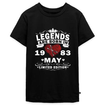 Mai 1983 Présent Drums Drummer - T-shirt Premium bio Ado - noir - Devant - AI Model Teenager Male light (155cm)