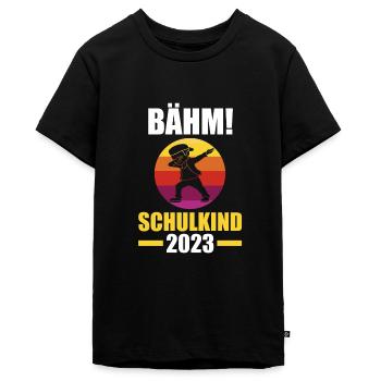Schulkind 2023 Schulbeginn Einschulung - Teenager Premium Bio T-Shirt - Schwarz - Vorne - AI Model Teenager Male light (155cm)