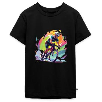 Rennrad Radsport Rennrad Herren Fahrrad - Teenager Premium Bio T-Shirt - Schwarz - Vorne - AI Model Teenager Male light (155cm)
