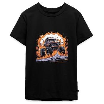 Monstertruck - Teenager Premium Bio T-Shirt - Schwarz - Vorne - AI Model Teenager Male light (155cm)