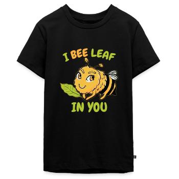 Je laisse des abeilles en toi - T-shirt Premium bio Ado - noir - Devant - AI Model Teenager Male light (155cm)