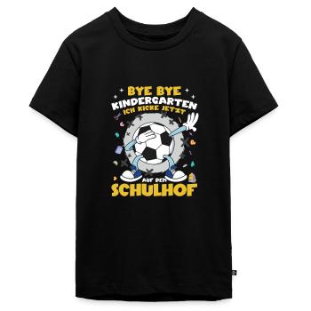 Ich kicke jetzt auf dem Schulhof - Teenager Premium Bio T-Shirt - Schwarz - Vorne - AI Model Teenager Male light (155cm)