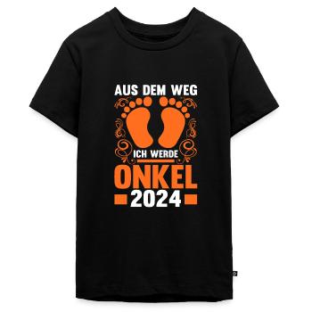 Werdender Onkel 2043 - Teenager Premium Bio T-Shirt - Schwarz - Vorne - AI Model Teenager Male light (155cm)