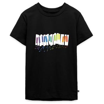 Piano Tasten Klavier Noten - Teenager Premium Bio T-Shirt - Schwarz - Vorne - AI Model Teenager Male light (155cm)