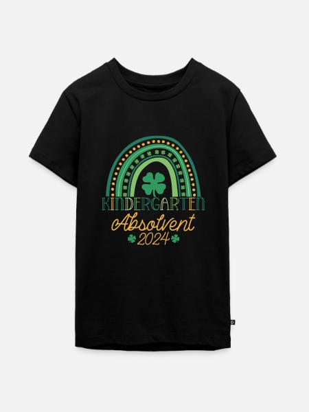 Kindergarten Absolvent 2024 Regenbogen Einschulung - Teenager Premium Bio T-Shirt - Schwarz