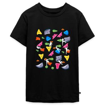 Klettern - Bouldern Boulder - Teenager Premium Bio T-Shirt - Schwarz - Vorne - AI Model Teenager Male light (155cm)