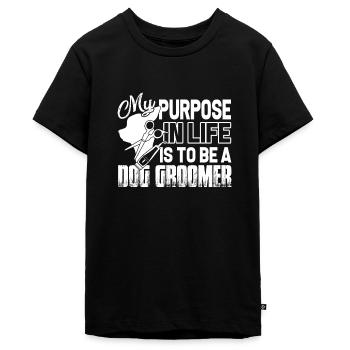 My Purpose In Life Is To Be A Dog Groomer - Teenager Premium Organic T-Shirt - black - Front - AI Model Teenager Male light (155cm)