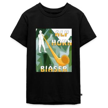 COR DES ALPES BLÄSER - T-shirt Premium bio Ado - noir - Devant - AI Model Teenager Male light (155cm)