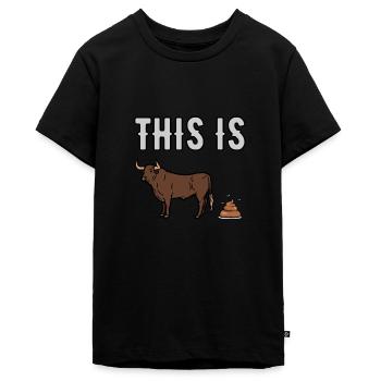 This Is Bullshit Funny Saying Humor Sarcasm - Teenager Premium Organic T-Shirt - black - Front - AI Model Teenager Male light (155cm)