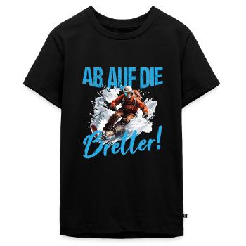 Skifahren Skiurlaub Ab auf die Bretter Ski - Teenager Premium Bio T-Shirt - Schwarz - Vorne - AI Model Teenager Male light (155cm)