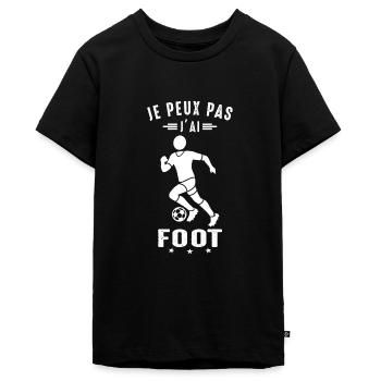 Je Peux pas j'ai foot football joueur Footballeur - T-shirt Premium bio Ado - noir - Devant - AI Model Teenager Male light (155cm)