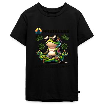Méditation & Yoga Officiel Anti Stress - T-shirt Premium bio Ado - noir - Devant - AI Model Teenager Male light (155cm)