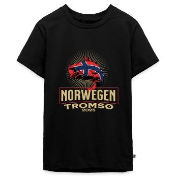 Norwegen Tromsø 2025 Fischmotiv - Teenager Premium Bio T-Shirt - Schwarz - Vorne - AI Model Teenager Male light (155cm)
