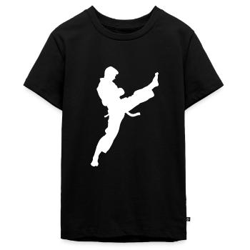 Karate - Teenager Premium Bio T-Shirt - Schwarz - Vorne - AI Model Teenager Male light (155cm)