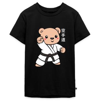 karate - Teenager Premium økologisk T-shirt - sort - Foran - AI Model Teenager Male light (155cm)
