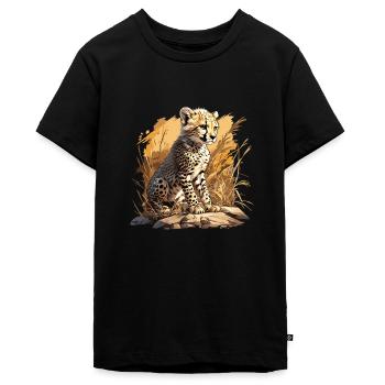 Cheetah Geparde Gepard - Teenager Premium Bio T-Shirt - Schwarz - Vorne - AI Model Teenager Male light (155cm)