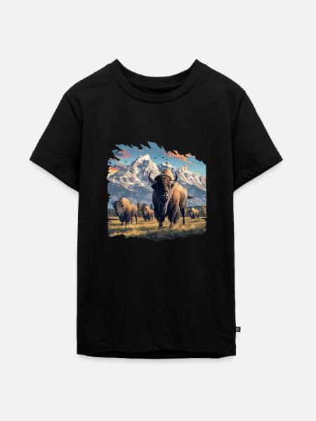 Bisons Bison - Teenager Premium Bio T-Shirt - Schwarz