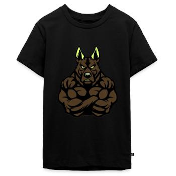 hund stark - Teenager Premium Bio T-Shirt - Schwarz - Vorne - AI Model Teenager Male light (155cm)