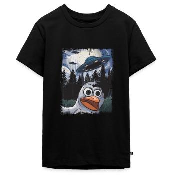 Cooler Lustiger Pinguin - Teenager Premium Bio T-Shirt - Schwarz - Vorne - AI Model Teenager Male light (155cm)