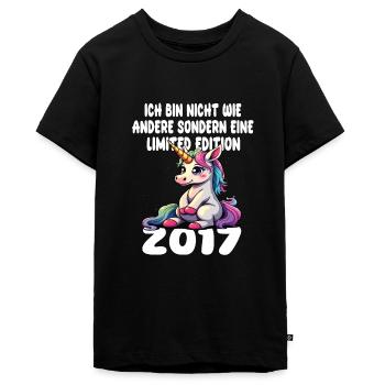 Limited Edition 2017 Geburtstag 2017 Geboren - Teenager Premium Bio T-Shirt - Schwarz - Vorne - AI Model Teenager Male light (155cm)