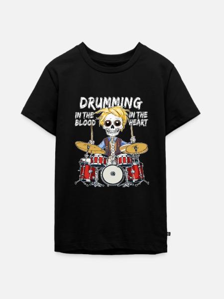 DRUMMING IN THE HEART - Teenager Premium Bio T-Shirt - Schwarz