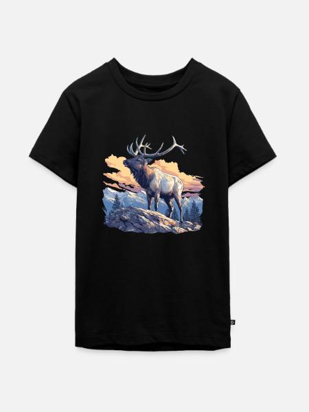 Elche Elch - Teenager Premium Bio T-Shirt - Schwarz